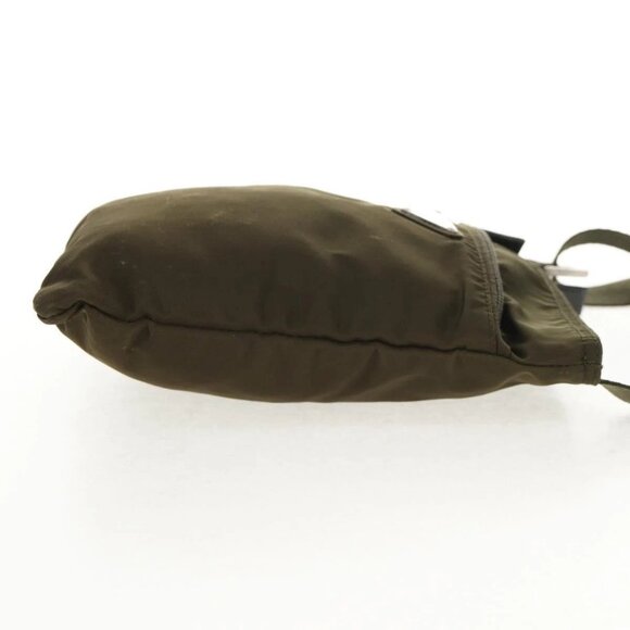 PRADA Pouch Shoulder Bag Nylon Khaki Silver Auth am9274V - Picture 6 of 16